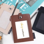 Chuyu 雙層扣式票卡夾/證件套/卡套/工作證/附伸縮彈簧扣