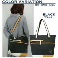 日本 W*lt 黑色帆布 啡白皮底 可斜咩 側咩袋