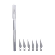 Aluminum Alloy Carving Knife 1 Blade Set Model Tool Pen Knife Blade 6 Pieces Handbook Mobile Phone F