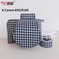 NIYI PU Leather Camera Full Protector Case Bag for Canon EOS R50 Retro Camera Cover Canon R50 R100