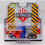 Green Light 1: 64S.D.Truck 20-2019 Mack Anthem Mack Anthem Truck-Red Blue Flame Alloy Car Model Gift