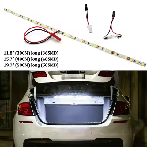 BMTxms 30/40/50/80/100CM Cargo Area Trunk T10 W5W LED Light Strip Bar For Audi BMW Ford Cadillac Dod