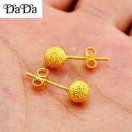 emas cop 916 original malaysia gold frosted earrings womens gift hypoallergenic 耳环