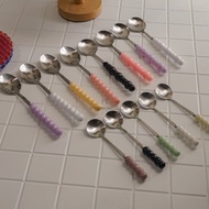 INS Pearl Stainless Steel Cutlery Minju/ Aesthetic Pearl Spoon Fork Korean Style Aesthetic Cutlery K