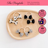 THEPONYTALE Kid Hair Tie 1set [GPT9273] Bow Black Polkadot Plaid Checker Sweet Cute Ribbon Girl Geta