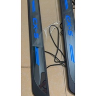 Black plastic exterior door sill covers with lights for Mazda CX5 2018-2025