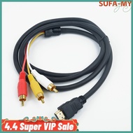Fast Shipping-HDMI Male to 3 RCA Cable 1.5m 59 inch Signal transmitter 1.5m /59 inch-Good Quality