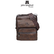 JOHN LANGFORD Men's Sling Bag / Synthetic Leather / Black Brown / JLC228P3P4