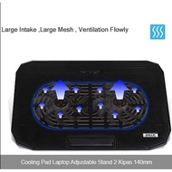 140Mm Adjustable Laptop Stand 2 Fans Cooling Pad