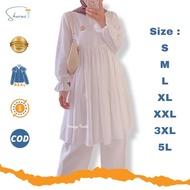 Atasan Tunik Jumbo Ld 120 130 140 Baju Tunik Putih Polos Wanita Remaja