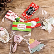 Christmas Plastic Bags For Candy Cookie Gift Packaging Bag Wite Paper Tag Bakery Packaging Plastic B
