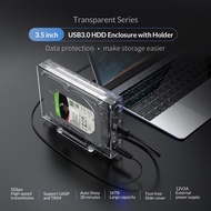 ORICO Transparent 3.5'' HDD Enclosure for 2.5/3.5'' SSD HDD Box Hard Disk Case SATA to USB 3.0 HDD Docking Station Support 16TB