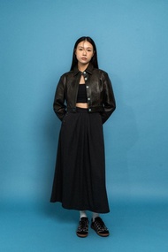 短版皮褸 Cropped leather jacket
