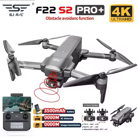 SJRC F22 S2 PRO+ GPS Drone 4K Professional 2 Axis Gimbal EIS Camera With Laser Obstacle Avoidance RC