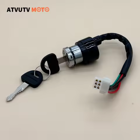 Motorcycle Ignition Switch Start Switch Door Locks 2 Key 6 Pin 6 Wire For 50cc-250cc Quad 4 Wheeler 