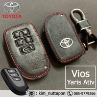 ซองหนังหุ้มกุญแจรถยนต์ Toyota รุ่น Yaris ATIV l รุ่น VIOS รุ่น Smart Key 3 ปุ่ม