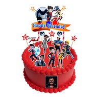 READY STOCK Happy Birthday Cake Topper Ejen Ali Decoration Set Party Accessories Banner Hiasan Kek D