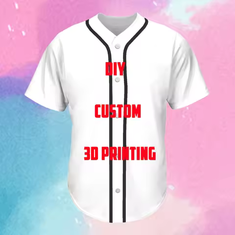 PLstar Cosmos DIY Personalized Design 3D Printed Baseball Jersey Shirts Baseball Shirt Women's Men's