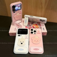 Fashion Mirror Stand Cartoon Animal Casing For OPPO A92 A72 A52 4G A9 A5 A8 A31 2020 A7 2018 A5S AX5