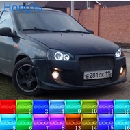 Multi-color RGB LED Angel Eyes Halo Ring Eye DRL RF Remote Control for Lada Kalina 1119 1118 1117 11
