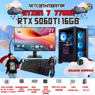 SETCOM+MONITOR BONMECOM2 ครบเซ็ตพร้อมจอ/ CPU AMD AM5 RYZEN 7 7700X/ RTX 5060TI 16GB/Case เลือกได้