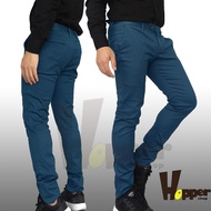 กางเกงสแลคขายาว Hopper Progress ผ้ายืด ทรงเข้ารูป (Skinny)  สีฟ้าน้ำทะเล