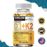 KIRKLAND Vitamin D3K2 Capsules-Vitamin D3K2-Promotes Intestinal Calcium Absorption and Use