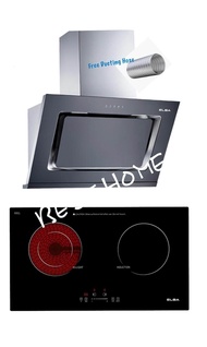 ELBA COOKER HOOD EH-E9122 ST(BK)1400m3+ELBA EICH-G3622ST(BK) BUILT-IN INDUCTION CERAMIC GLASS HOB