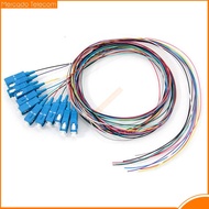 12 Warna Sc/upc Mod Tunggal Gentian Optik Sm 9/125 Pigtail Pvc 0.9mm Kabel Gentian Optik Ftth