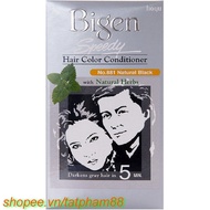 Bigen 881 Natural Black Hair Dye (Natural Black) Speedy Hair Color Conditioner TAT Provided and Spon