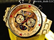 台灣保固英威塔Invicta 17205 Aviator飛行員手錶 計時碼錶石英錶男錶日本VD57機芯男士錶不鏽鋼