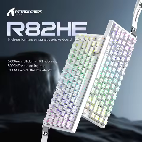 Attack Shark R82HE&X68HE Wired RGB Magnetic Switch Keyboard, 256K Scan Sampling Rate, 0.005RT Accura