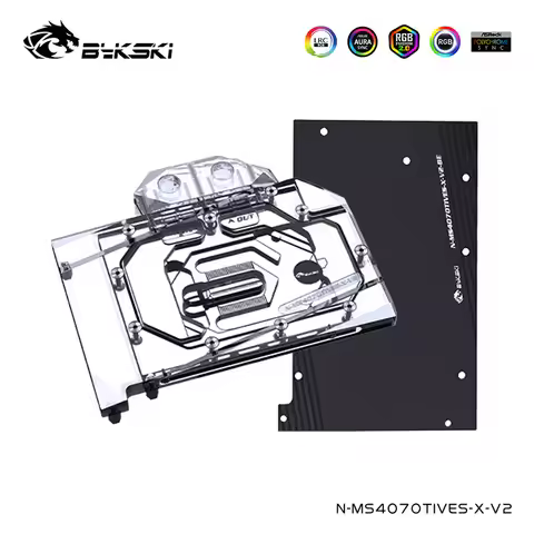 Bykski Water Block Serve For MSI Geforce RTX 4070/4070Ti VENTUS 3X 12G OC Card Cooler,With Backplate
