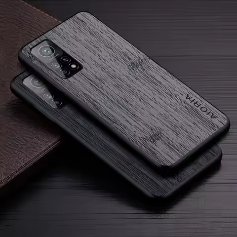 Case For Xiaomi Mi 10T Pro Lite 5G funda bamboo wood pattern Leather cover Luxury coque for xiaomi m