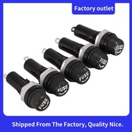 5 Pcs AC 125V 15A 6 x 30mm Panel Mount Fuse Holder