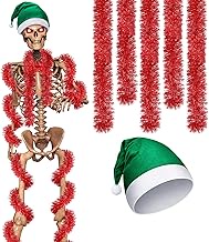 Cozypower 3 Pcs 12 ft Skeleton Costume Accessories Includes Christmas Giant Santa Hat and 2 Pcs Meta