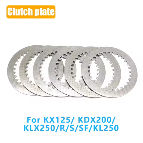 For Kawasaki KX125 KDX200 KLX250 KLX 250 R S SF KL250 KX 125 Motorcycle Clutch Plates Steel Disc Kit