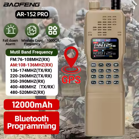 Baofeng AR-152 Pro Walkie Talkie GPS 50KM Ham Tactial Military Two way Radio Larger Battery AN /PRC-