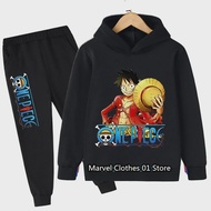 Anime One Pieces Hoodie Set Kids Sonic Sweatshirt  Pullover Fashion Baby Boy Hello Kitty Clothes Girls
