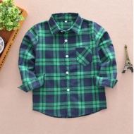 Baju Atasan Kemeja Anak Perempuan Motif Kotak-Kotak Bahan Flanel woll Import