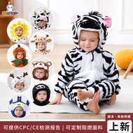 Michely Baby Cartoon Animal Jumpsuit Halloween Pumpkin Snowman Elk Jumpsuit