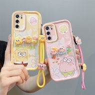 Casing Oppo A16 / A16S / A54S TPU 3D kartun telefon bimbit dengan tali tangan XXTYGZ3.