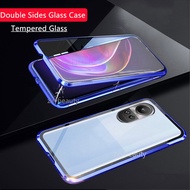Metal Magnetic Case For OPPO Reno 10 Pro 5G Reno10 Reno10Pro  2023 Reno 10Pro Double Sided Tempered Glass Mobile Covers Protective