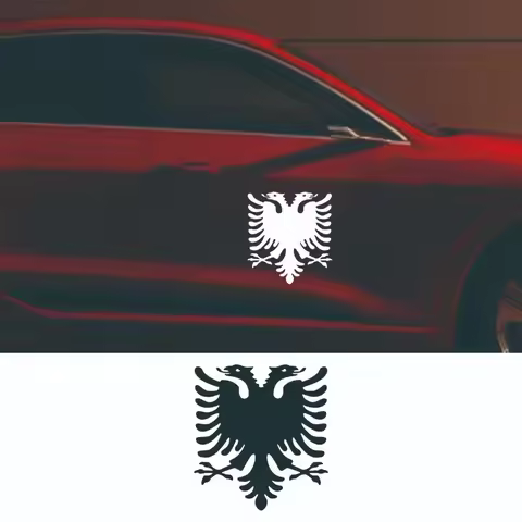 Vinyl Decal Albanian Double Headed Eagle Car Sticker Waterproof Auto Decors on Truck Bumper Rear Win