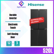 [FAST DELIVERY] HISENSE Refrigerator 520L Inverter 4 Door Fridge | RQ555N4ABN | Peti Sejuk 4 pintu