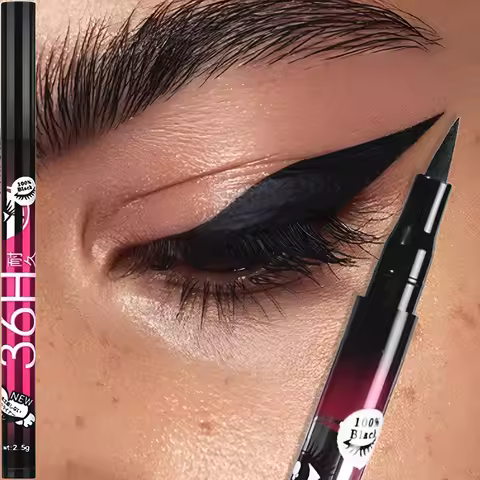 Black Liquid Eyeliner Waterproof Eyeliner Pencil 36H Long-Lasting Liquid Eye Liner Pen Quick-Dry No 