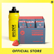 (แพ็คคู่ขวดน้ำ) WILDER Electrolytes (30 Pack) | เกลือแร่แบบผง สูตรไม่เติมน้ำตาล รส Strawberry Fast H