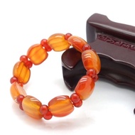High Ice Orange Red Agate Hand Row Agate Semicircle Piece Bracelet Bracelet Simple Fashion Agate Bra