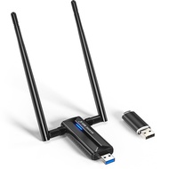 AX3000M USB WiFi 6E Adapter, USB 3.0 WiFi USB Adapter for Desktop PC WiFi Dongle 802.11AX Tri-Band 6