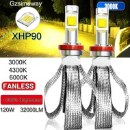 🔥New arrival 🔥 2PCS XHP90 LED 9005 HB3 HB4 9006 H11 H8 H9 3000K yellow Headlight Bulb H4 H7 9012  43